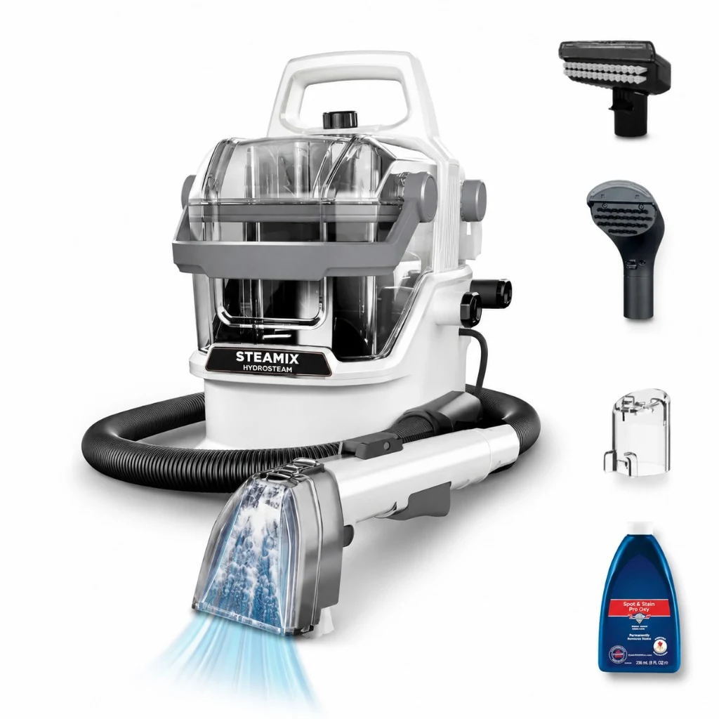 Complete Clenova portable steam cleaner kit with accessories